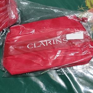 Clarins Red Makeup Bag